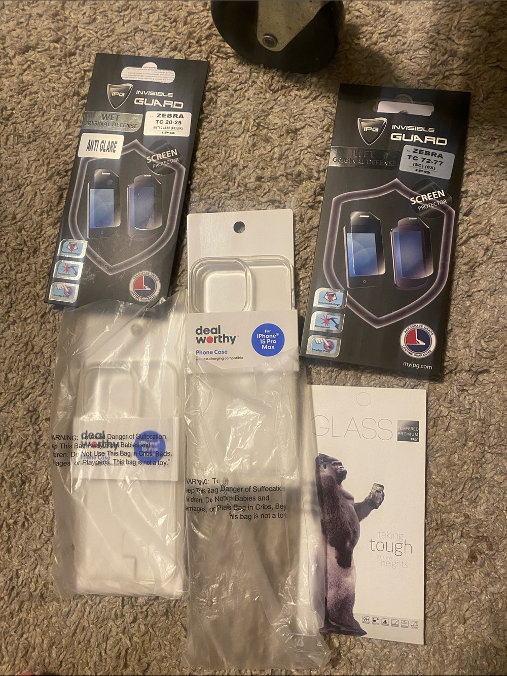 White iPhone 15 Pro Max Case with Invisible Guard White Screen Protectors Bundle